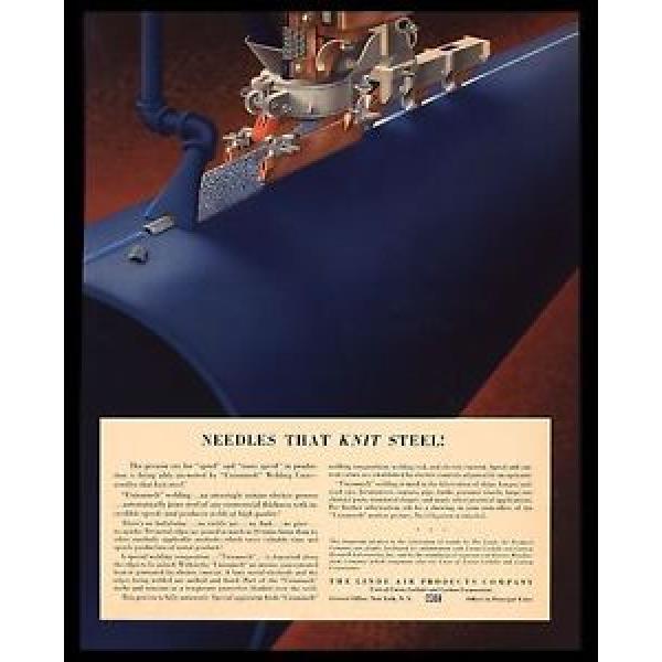 VINTAGE 1941 &#034;UNIONMELT WELDING&#034; ELECTRIC PROCESS LINDE AIR PRODUCTS  PRINT AD #1 image