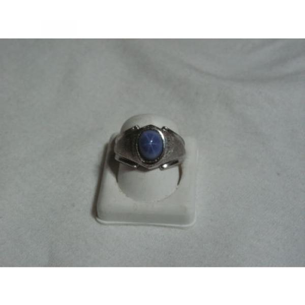 ...Man&#039;s/Men&#039;s Sterling Silver,Linde/Lindy Blue Star Sapphire Ring...Size 9.5... #1 image