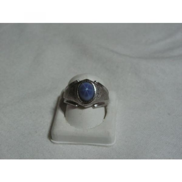 ...Man&#039;s/Men&#039;s Sterling Silver,Linde/Lindy Blue Star Sapphire Ring...Size 9.5... #2 image