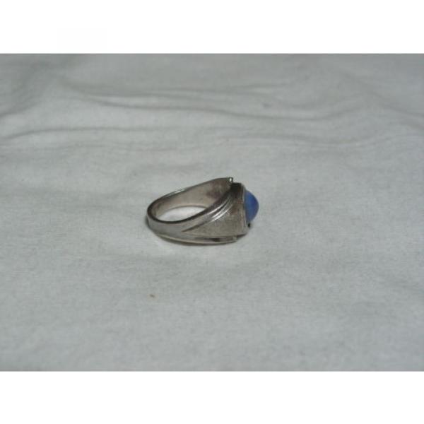 ...Man&#039;s/Men&#039;s Sterling Silver,Linde/Lindy Blue Star Sapphire Ring...Size 9.5... #7 image