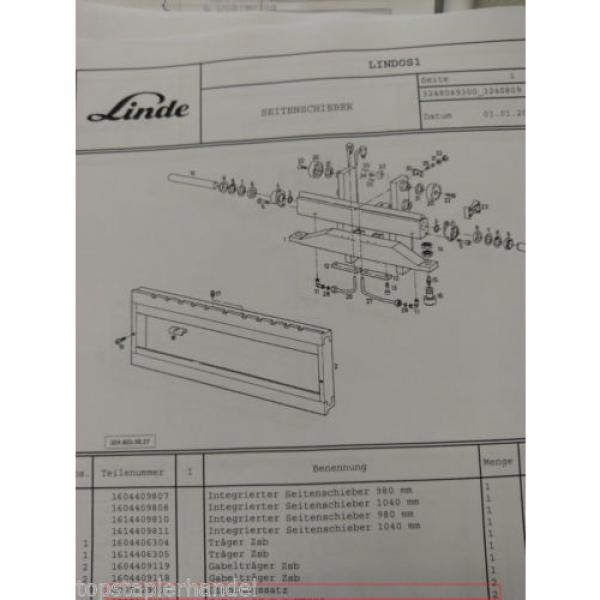 Gasket set for integrated Sideshift Linde 0009629002 E12/15/16/20 BR 322, 324 #3 image