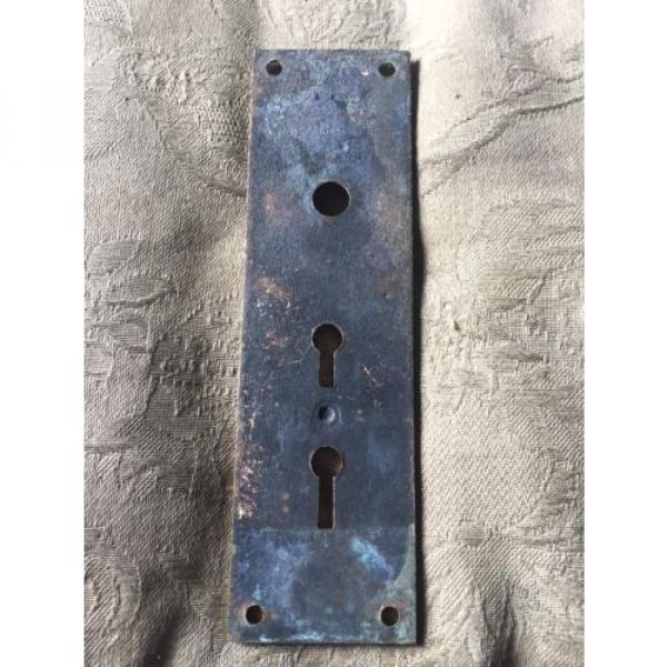 Antique Victorian Cast Bronze Entry  Doorknob Backplate -  F.C. Linde &amp; Co. #5 image