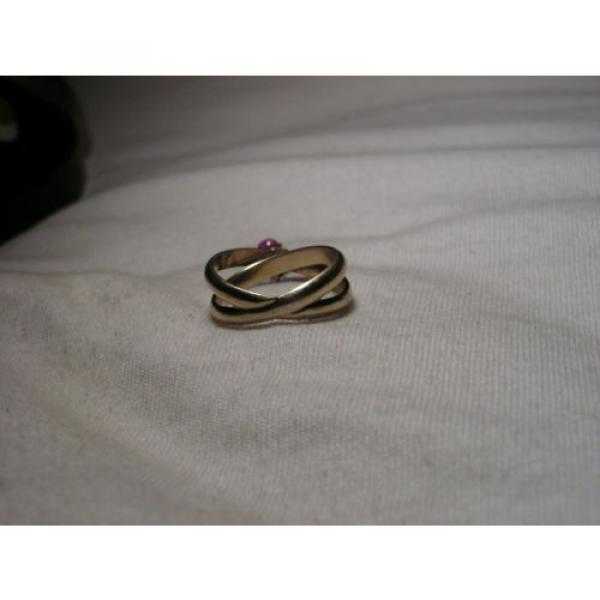 ...Gold Vermeil Sterling Silver,Linde/Lindy Ruby Star Sapphire Dangle Charm Ring #6 image