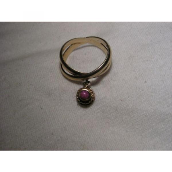 ...Gold Vermeil Sterling Silver,Linde/Lindy Ruby Star Sapphire Dangle Charm Ring #7 image