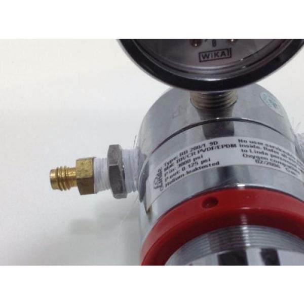 LINDE Gas regulator type RB 200/1 9D single stage 0-125 psi Oxygen compatable #2 #4 image