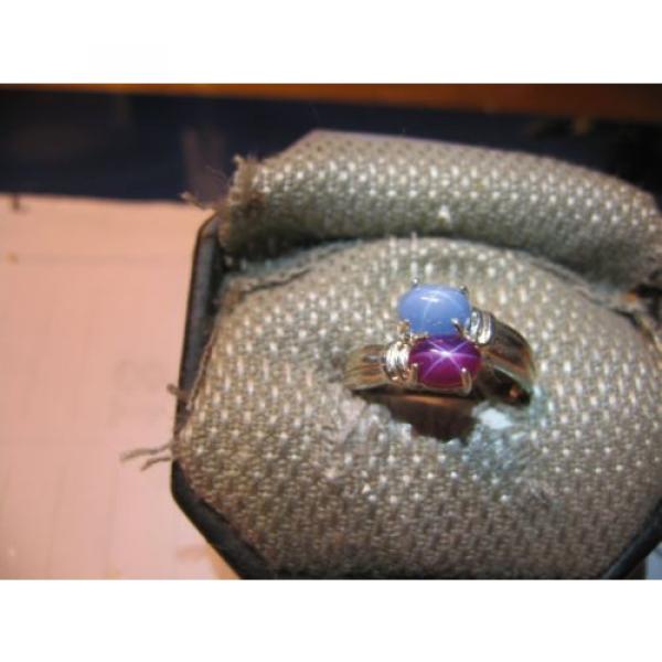 GEMINI AZURE/PURPLE LINDE STAR SAPPHIRE RING .925 STERLING SILV. SIZE 8.5 &amp; MORE #1 image