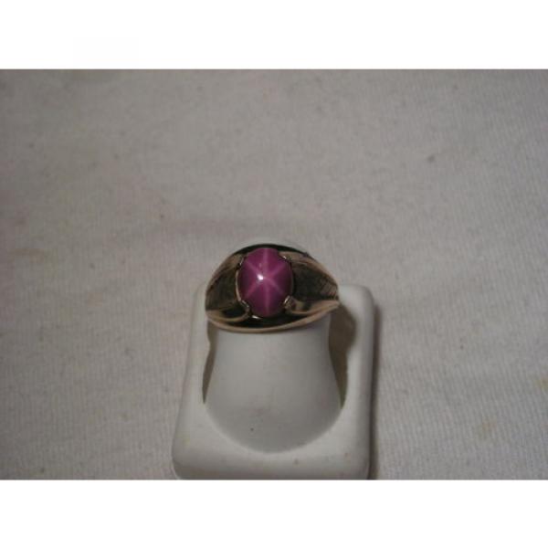 ..Vintage Man&#039;s/Men&#039;s 10K Gold Filled,Linde/Lindy Ruby Star Sapphire Ring,Size 7 #3 image