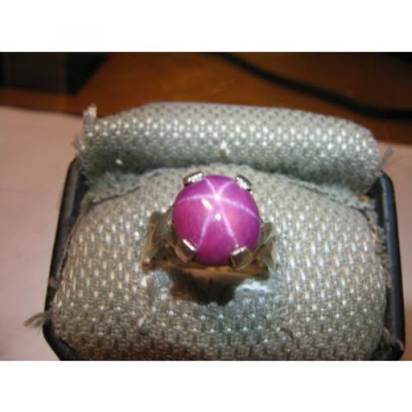 BIG 12MM CLARET RED LINDE STAR SAPPHIRE RING .925 STERLING SILVER SIZE 7. #1 image