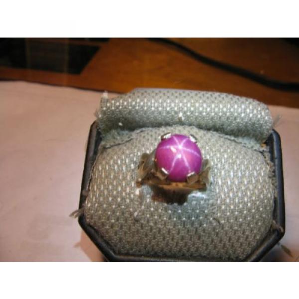 BIG 12MM CLARET RED LINDE STAR SAPPHIRE RING .925 STERLING SILVER SIZE 7. #2 image