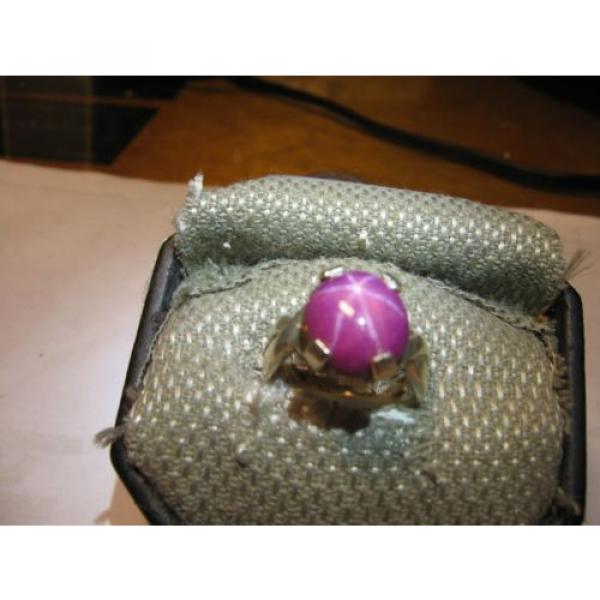 BIG 12MM CLARET RED LINDE STAR SAPPHIRE RING .925 STERLING SILVER SIZE 7. #4 image