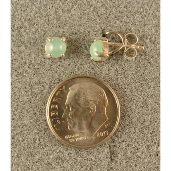 VINTAGE LINDE LINDY PETITE 5MM MINT GREEN STAR SAPPHIRE CREATED EARRINGS.925 S/S #2 image