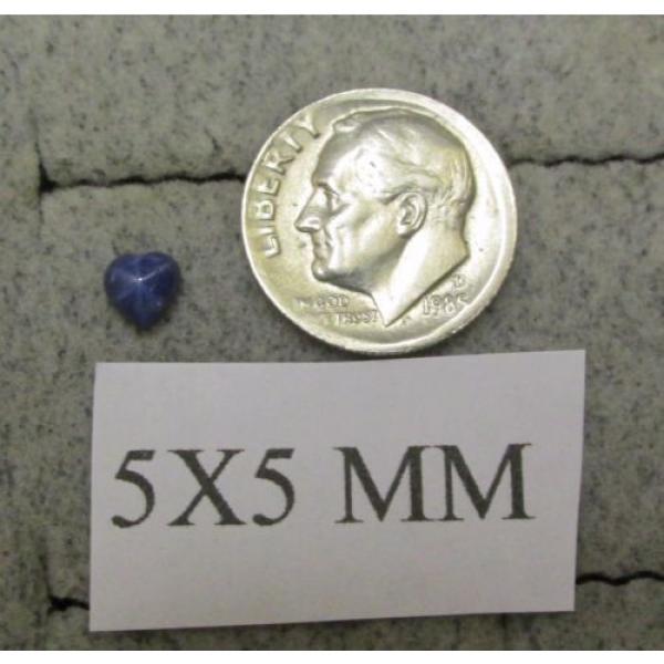5X5 MM HEART LINDE LINDY CF BLUE STAR SAPPHIRE CREATED 2ND RD PLT .925 S/S RING #2 image