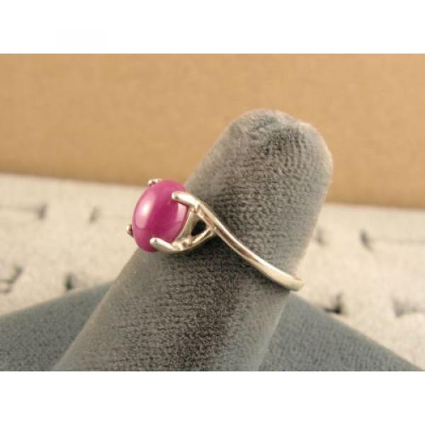 8X6mm 1.5+ CT LINDE LINDY PINK STAR SAPPHIRE CREATED RUBY SECOND RING .925 SS #3 image