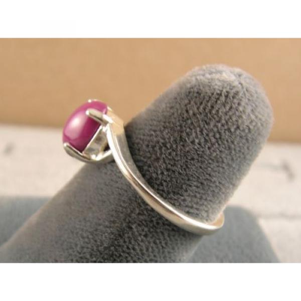 8X6mm 1.5+ CT LINDE LINDY PINK STAR SAPPHIRE CREATED RUBY SECOND RING .925 SS #5 image