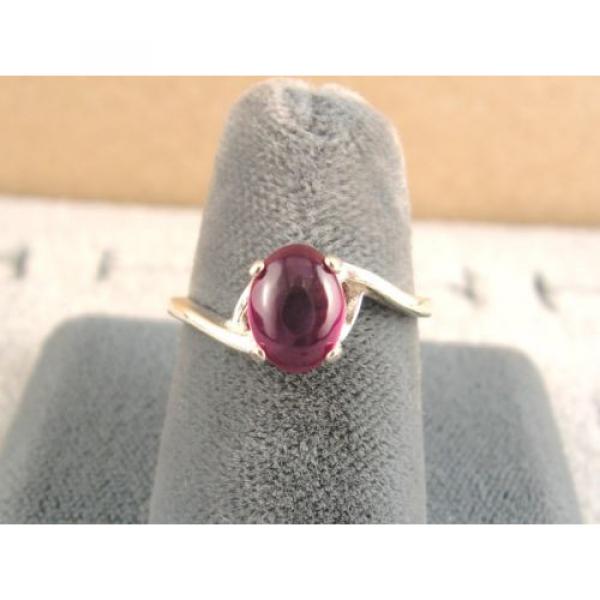 8X6mm 1.5+ CT LINDE LINDY TRN RED STAR SAPPHIRE CREATED RUBY SECOND RING .925 SS #2 image