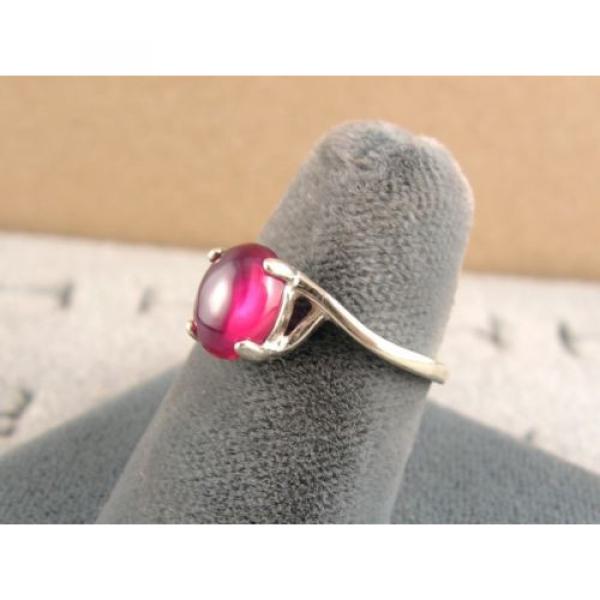 8X6mm 1.5+ CT LINDE LINDY TRN RED STAR SAPPHIRE CREATED RUBY SECOND RING .925 SS #3 image