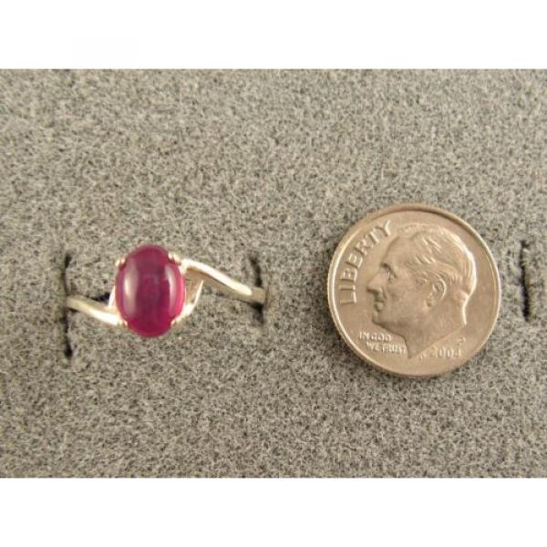 8X6mm 1.5+ CT LINDE LINDY TRN RED STAR SAPPHIRE CREATED RUBY SECOND RING .925 SS #4 image