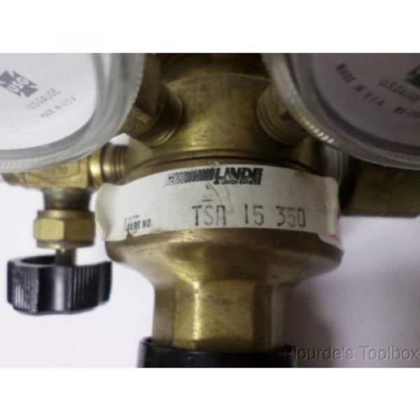 Used Linde Brass Regulator with Gauges, 0-30 and 0-4000 PSI, TSA-15-350 #5 image