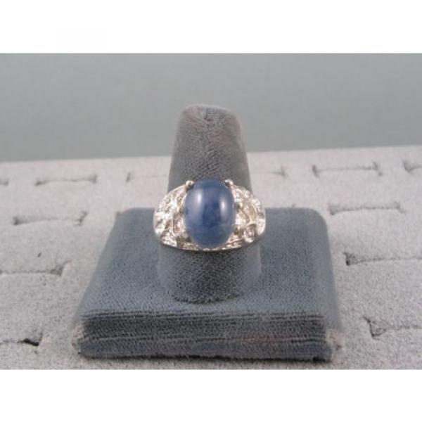 6+ CT PMP LINDE LINDY TRANS CEYLON BLUE STAR SAPPHIRE CREATED FF RING .925 SS #2 image