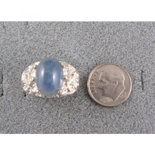 6+ CT PMP LINDE LINDY TRANS CEYLON BLUE STAR SAPPHIRE CREATED FF RING .925 SS #6 image