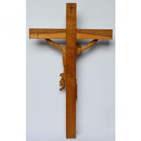 Großes Kruzifix Christuskreuz Holz Kreuz Eiche Korpus Linde geschnitzt 83 x 50cm #5 image