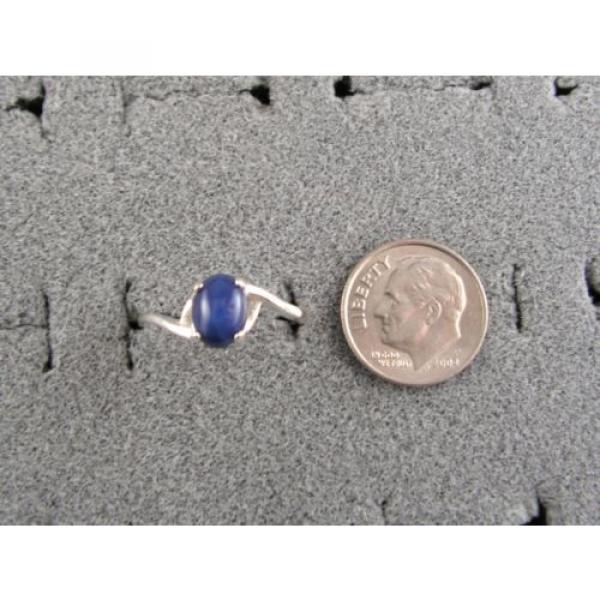 8X6mm 1.5+ CT LINDE LINDY CRNFLWR BLUE STAR SAPPHIRE CREATED SECOND RING .925 SS #4 image