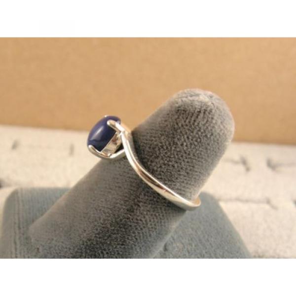 8X6mm 1.5+ CT LINDE LINDY CRNFLWR BLUE STAR SAPPHIRE CREATED SECOND RING .925 SS #5 image