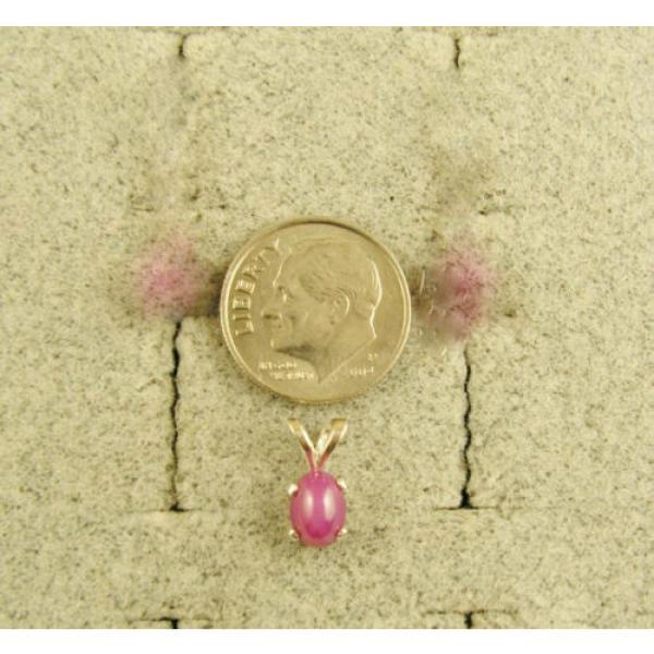 VINTAGE LINDE LINDY PINK STAR RUBY CREATED SAPPHIRE PENDANT CHAIN .925 SS #2 image