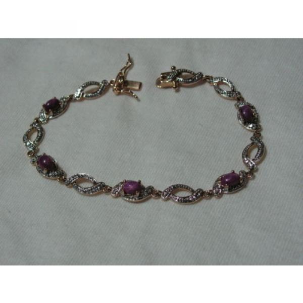...Beautiful Gold Vermeil,Linde/Lindy Ruby Star Sapphires Bracelet... #2 image