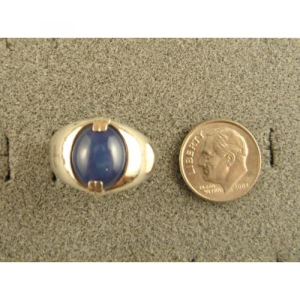 MEN&#039;S 12x10mm 5+ CT LINDE LINDY CRNFLR BLUE STAR SAPPHIRE CREATED SECOND RING SS #4 image