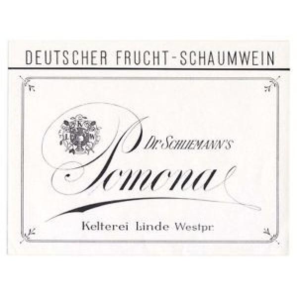 Linia - LINDE  Westpr.  Dr. Schliemann Frucht-Schaumwein Etikett label x0860 #1 image