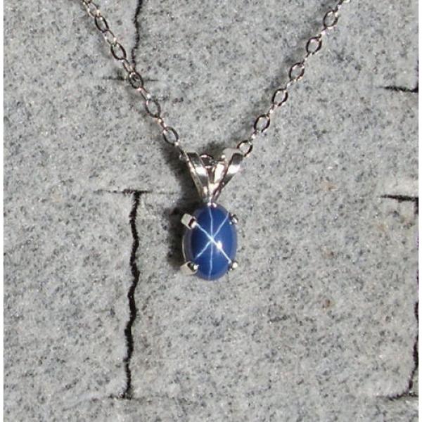 VINTAGE LINDE LINDY CF BLUE STAR SAPPHIRE CREATED SET EAR PENDANT CHAIN .925 SS #4 image