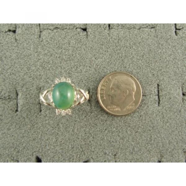 PMP LINDE LINDY TRNSP SPRING GREEN STAR SAPPHIRE CREATED CAP HRT RING RP .925 SS #3 image