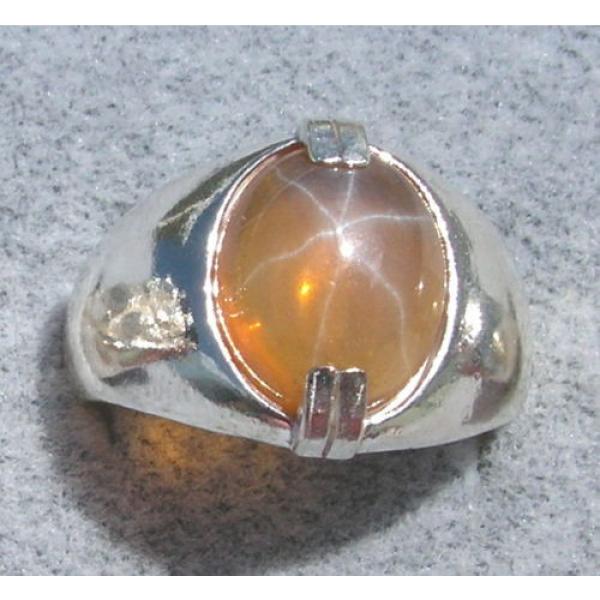 MEN&#039;S 10x8mm 3+ CT TRANS YELLOW LINDE LINDY STAR SAPPHIRE CREATED SECOND RING SS #1 image