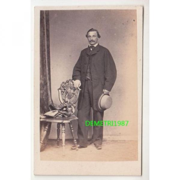 Linde Gotha CdV Foto - feiner Herr in feinen Zwirn - um 1865 ! (F69 #1 image