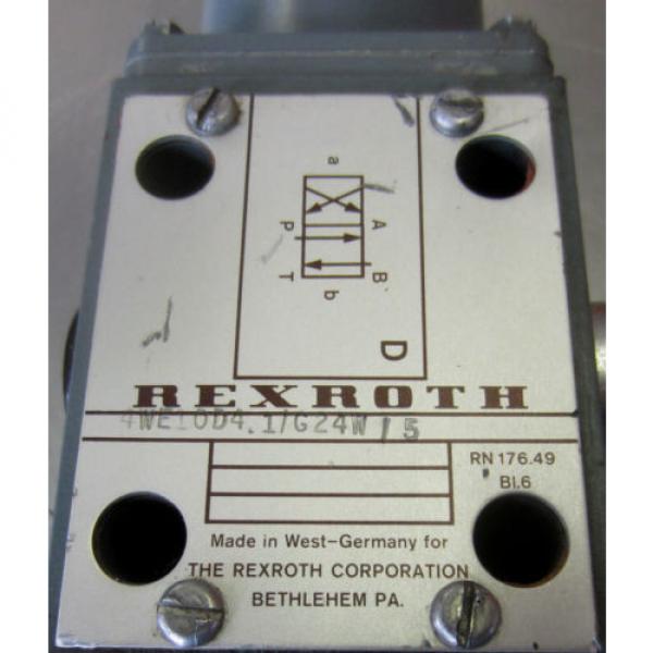 REXROTH HYDRAULIC CONTROL VALVE 4WE10D41/G24W/5 Used T/O #3 image
