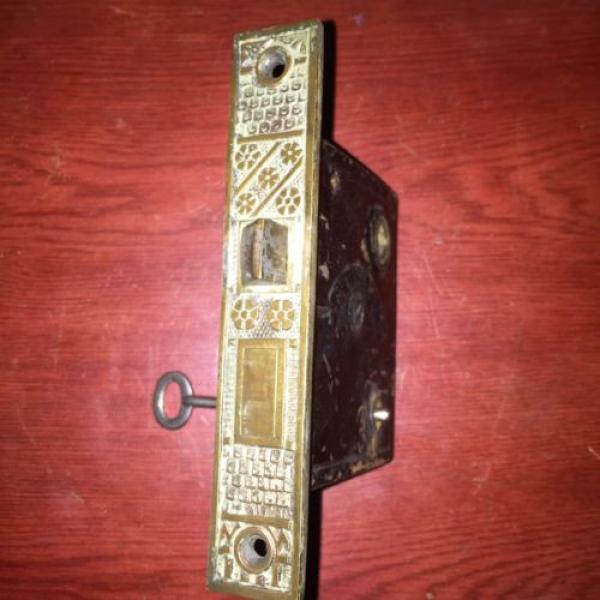 Antique VICTORIAN Eastlake F. C Linde Style Lock With Skeleton Key #1 image