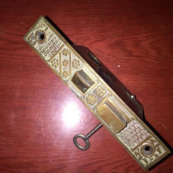 Antique VICTORIAN Eastlake F. C Linde Style Lock With Skeleton Key #4 image