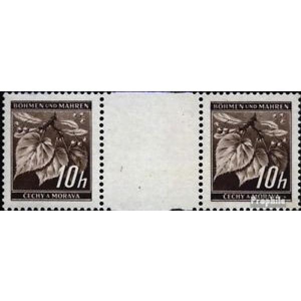 Bohemia et Moravia 21 paire avec interpanneau oblitéré 1939 linde branche #1 image