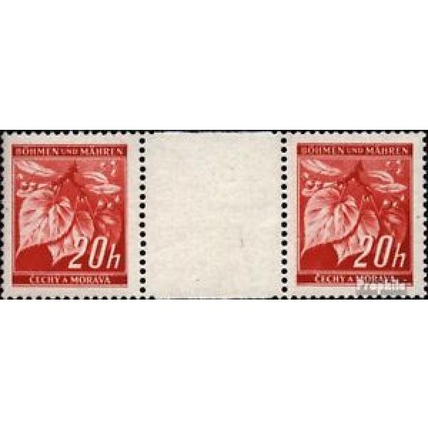 Bohemia et Moravia 22 paire avec interpanneau oblitéré 1939 linde branche #1 image