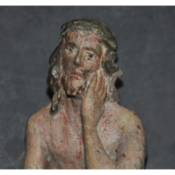 &#034;Christus in der Rast&#034;, ca. 1750, alte Fassung, Linde geschnitzt, 23 cm hoch #4 image