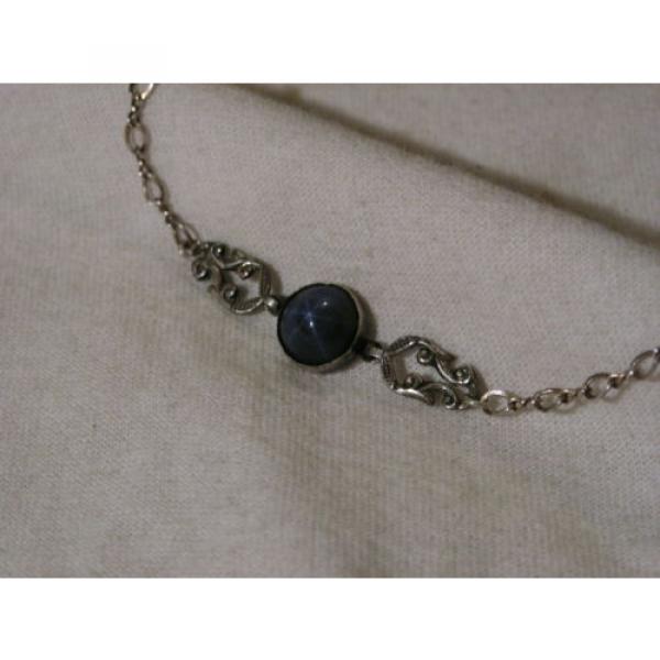 ...Vintage Sterling Silver,3.5ct 9mm Linde/Lindy Blue Star Sapphire Bracelet... #4 image
