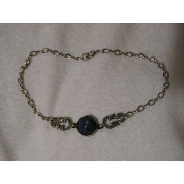 ...Vintage Sterling Silver,3.5ct 9mm Linde/Lindy Blue Star Sapphire Bracelet... #6 image
