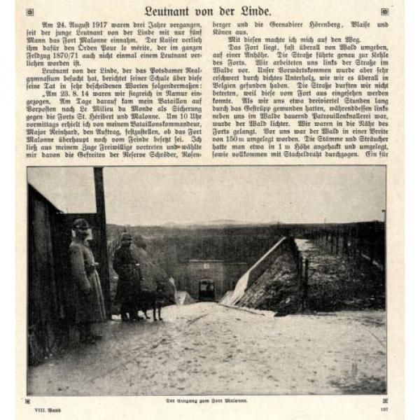 Leutnant von der Linde ( Eroberer von Fort Malonne ) Foto-Bericht c.1917 #1 image