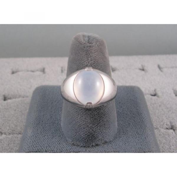 PMP LINDE LINDY TRANS WHITE STAR SAPPHIRE CREATED RING RHODIUM PLATE .925 S/S #5 image