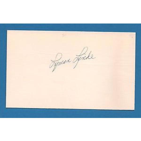 Lyman Linde d.1995  Cleveland Indians    Signed 3x5 Index Card #1 image