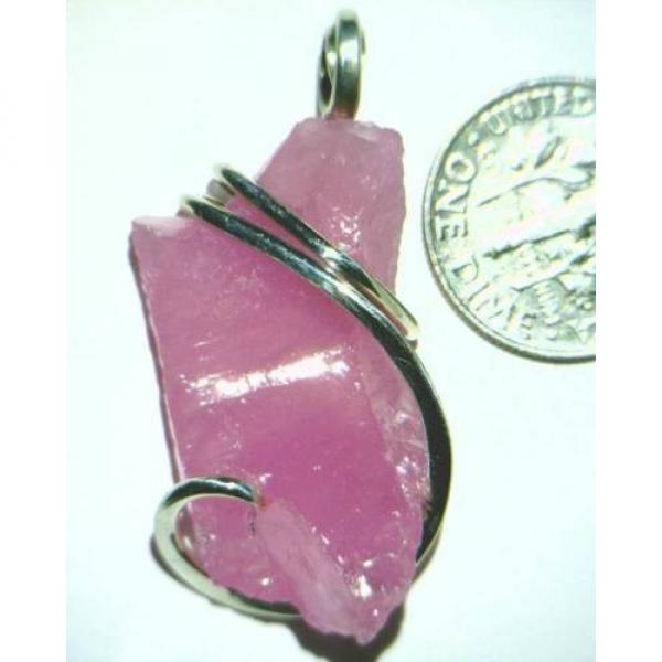 43.26ct Pink Linde Star Sapphire Crystal Rough in Sterling Silver Pendant Wrap #1 image