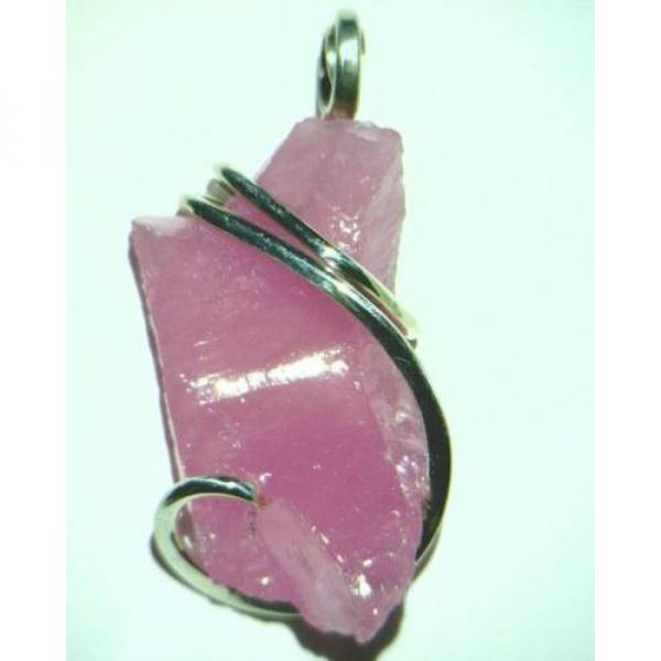 43.26ct Pink Linde Star Sapphire Crystal Rough in Sterling Silver Pendant Wrap #2 image