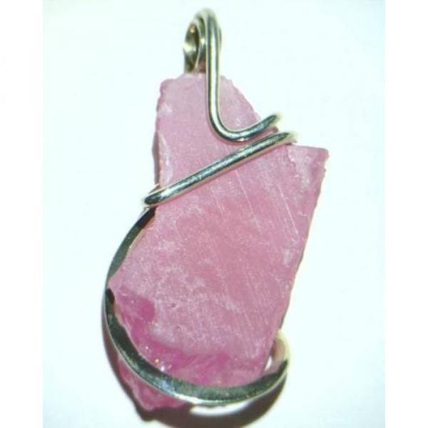 43.26ct Pink Linde Star Sapphire Crystal Rough in Sterling Silver Pendant Wrap #3 image