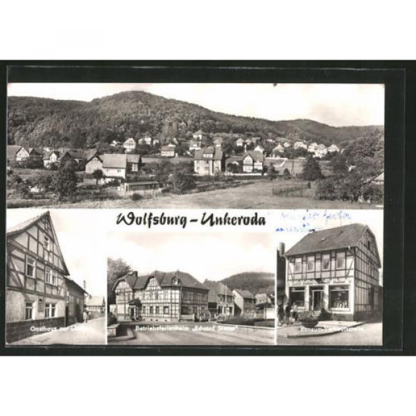 AK Unkeroda, Ortspanorama, Gasthaus zur Linde, Betriebsferienheim Eduard Steyer #1 image